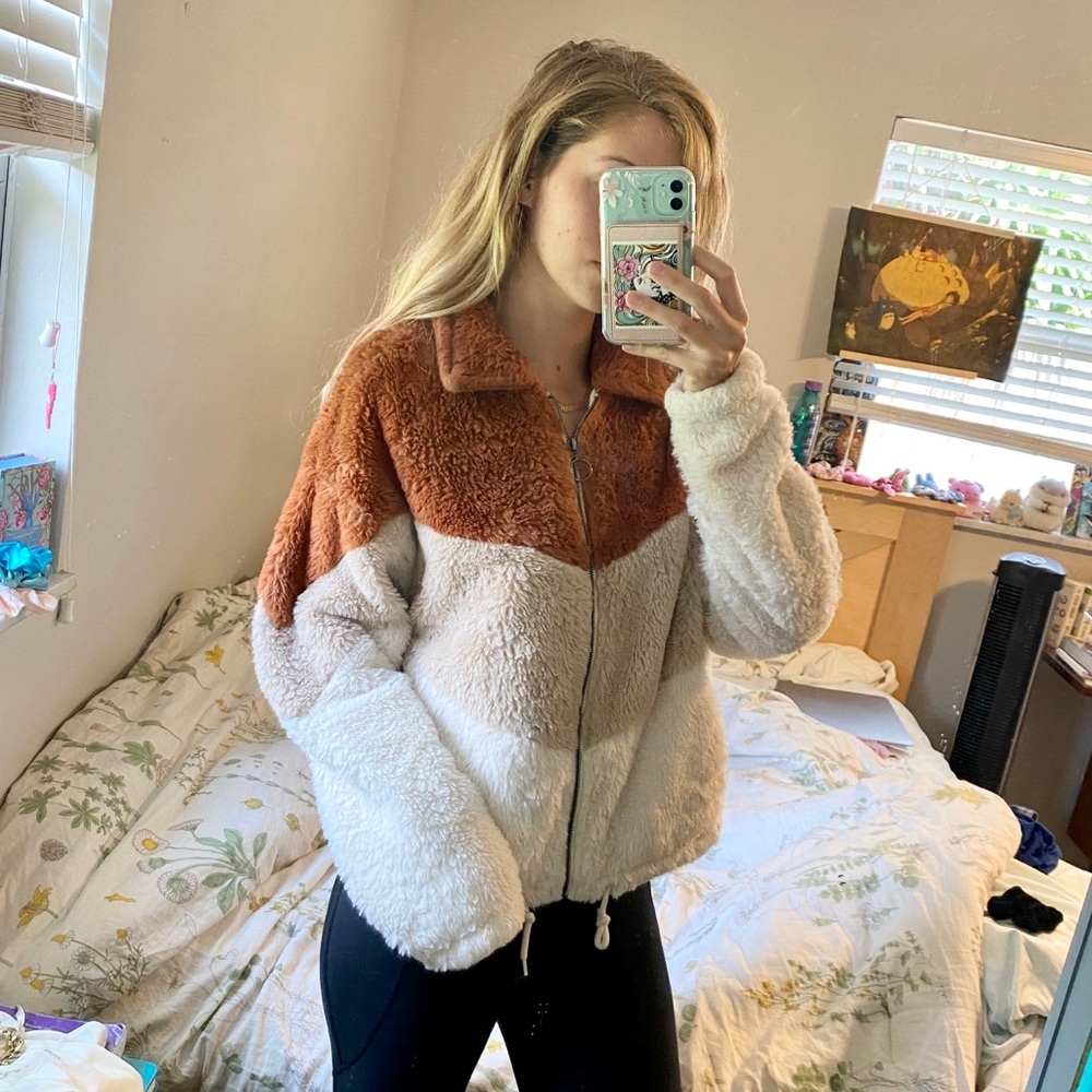 Oversized fuzzy jacket